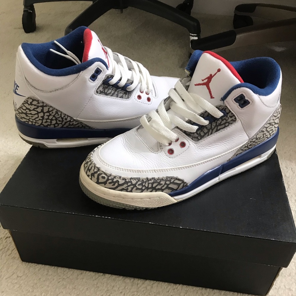 Nike Air Jordan 3 Retro OG True Blue 2016 Size 5.5Y WITH OG BOX AND RECEIPT